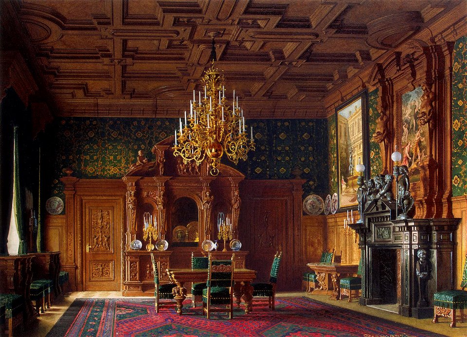 Premazzi. Mansion of Baron Stieglitz. The Dining-room. 1870