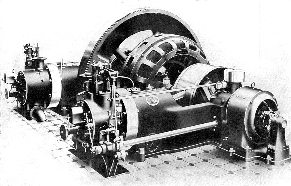 Premier twin gas engine electric generating plant (Rankin Kennedy, Modern Engines, Vol III)