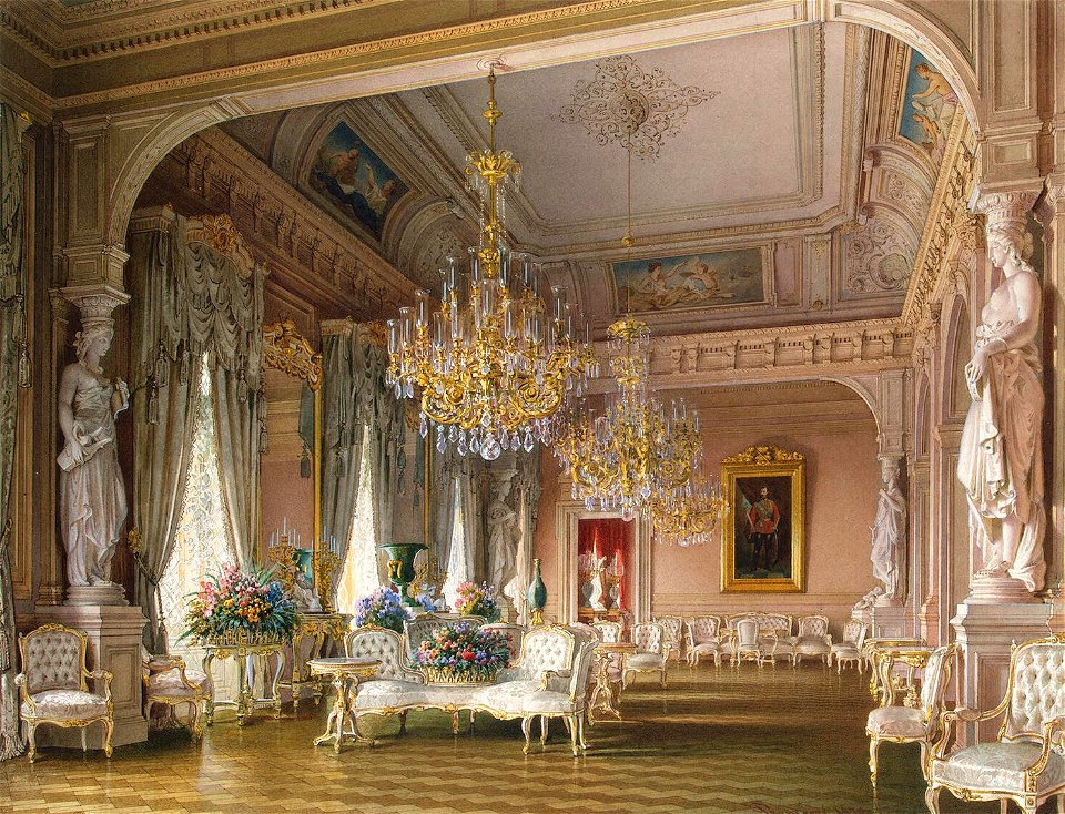 Premazzi. Mansion of Baron Stieglitz. White Drawing-Room. 1870