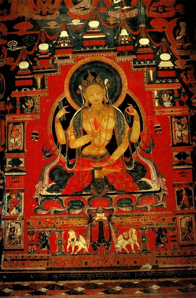 Prajnaparamita. Wall painting, Tholing monastery, Western Tibet, 2nd half of the 15th century