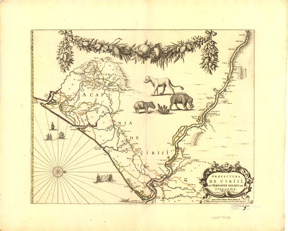 Praefectura de Ciriii, vel Seregippe del Rey cum Itapuama. Amstelodami, apud J. Cóvens et C. Mortier