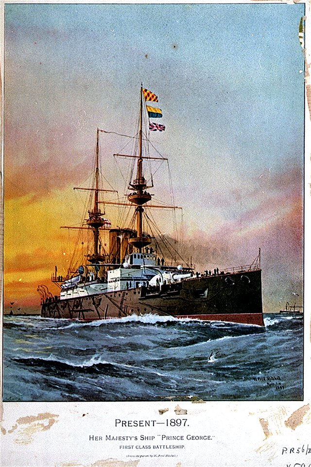 Present - 1897. Her Majesty's Ship Prince George. First Class Battleship RMG PU0294