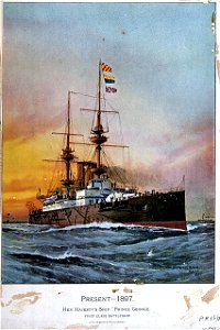Present - 1897. Her Majesty's Ship Prince George. First Class Battleship RMG PU0294