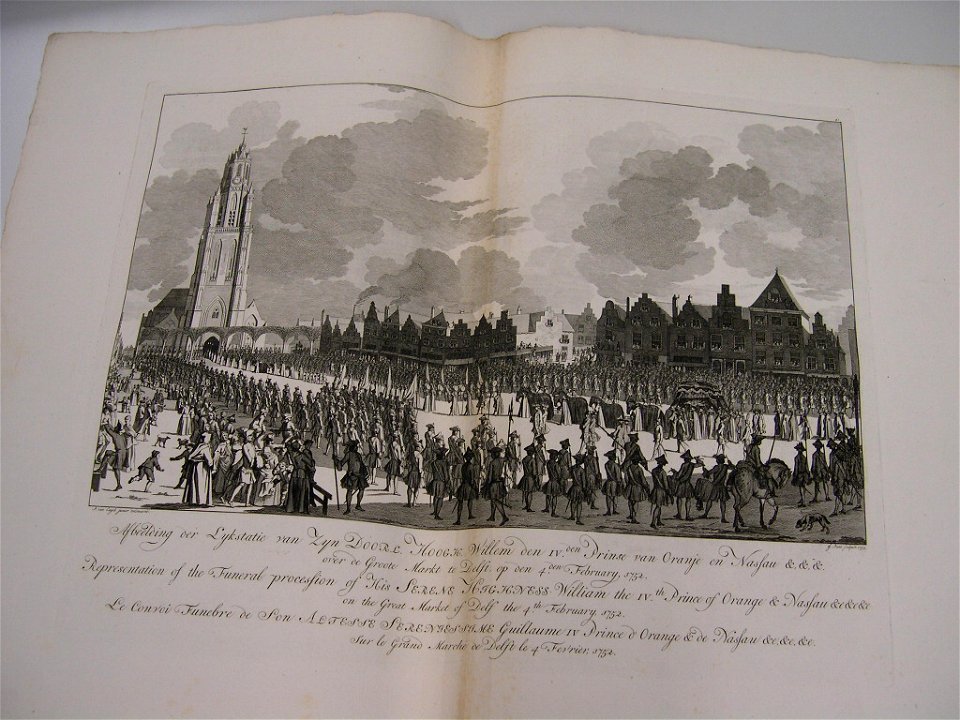 Prent begrafenisstoet Willem IV, objectnr B 5330.42