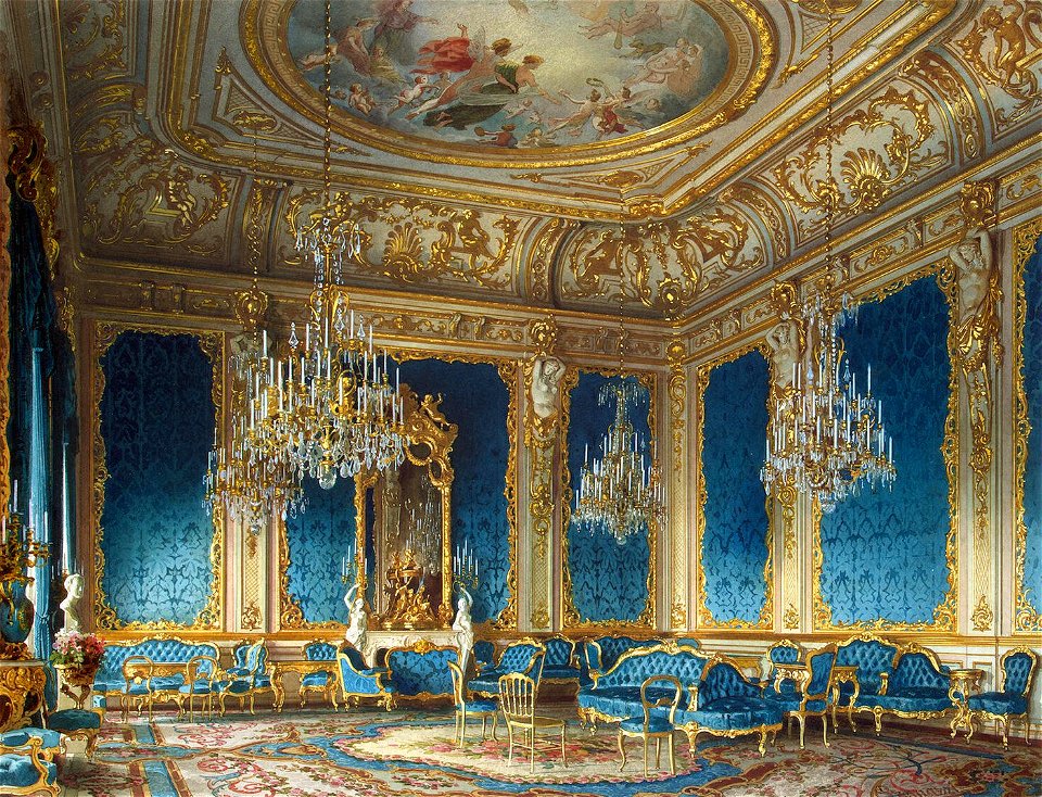 Premazzi. Mansion of Baron Stieglitz. The Blue Drawing-Room. 1870