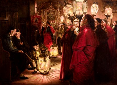 Preparando el Rosario, de José Rico Cejudo (Ayuntamiento de Sevilla)