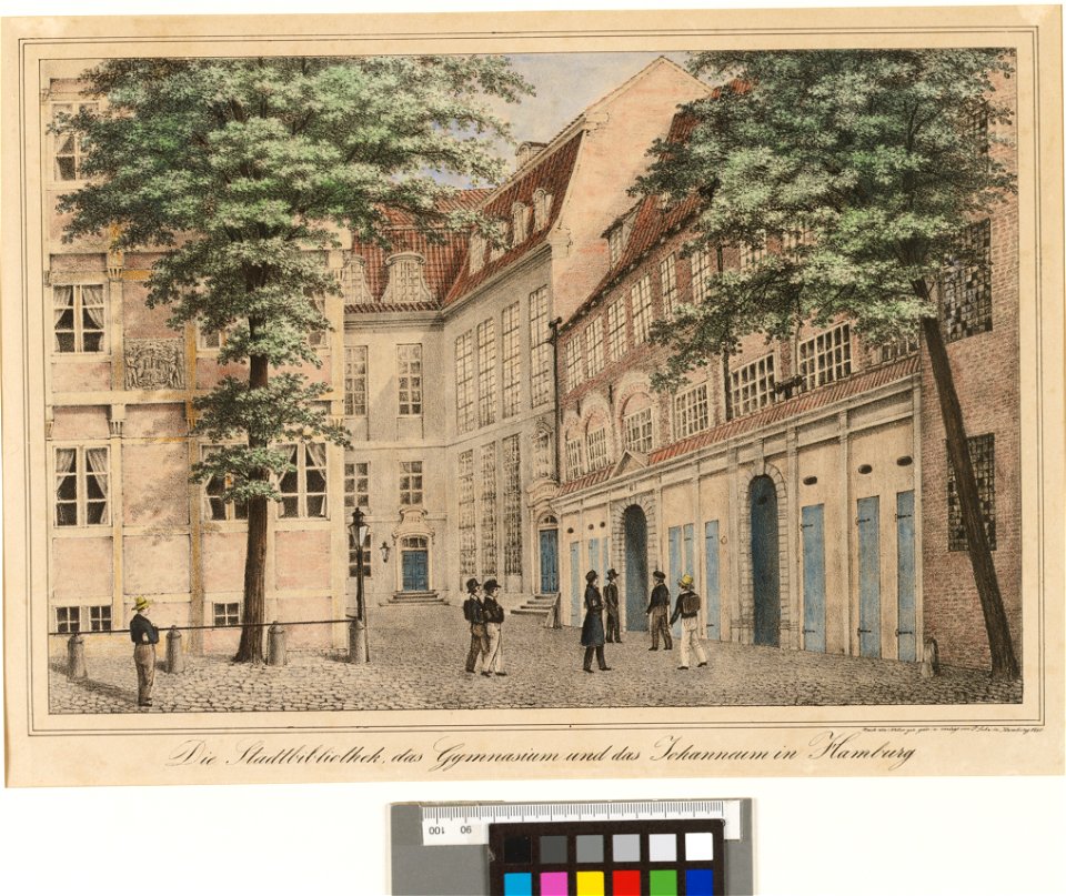 PPN790324857 Die Stadtbibliothek, das Gymnasium und das Johanneum in Hamburg (1840)