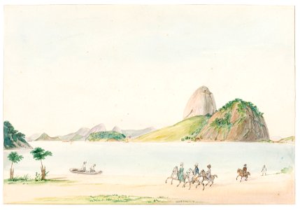 Praia de Botafogo com Pão de Açúcar (atribuído), da Coleção Brasiliana Iconográfica