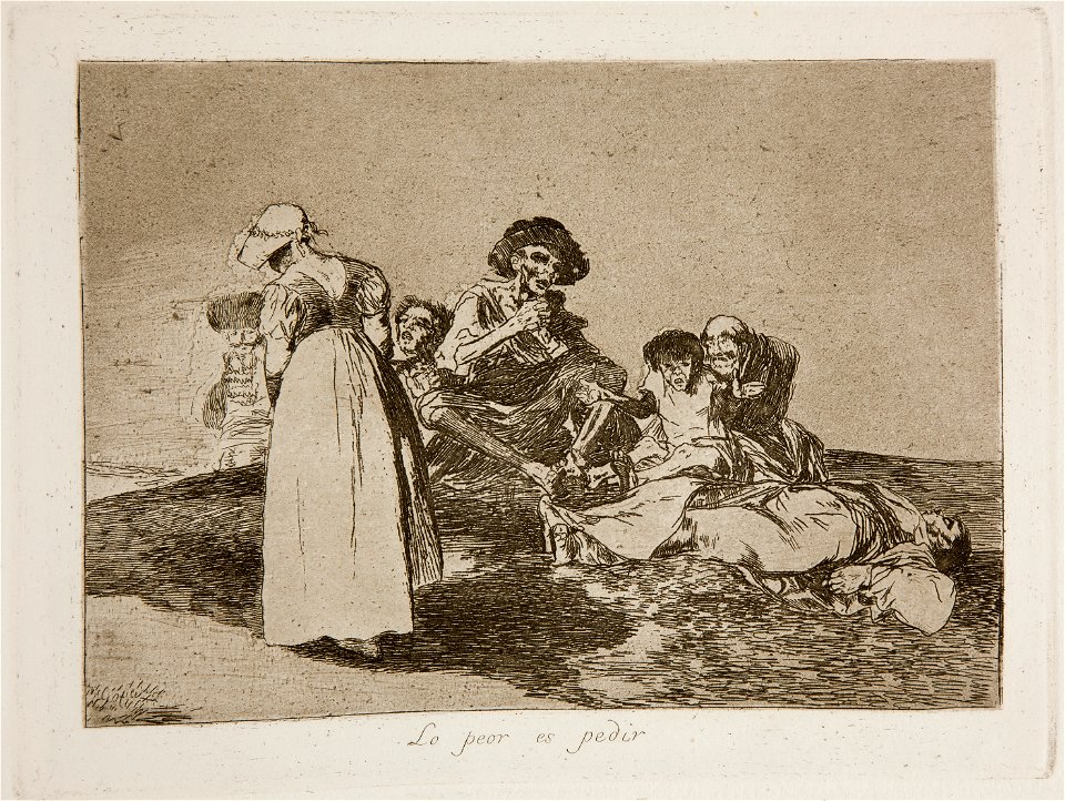 Prado - Los Desastres de la Guerra - No. 55 - Lo peor es pedir