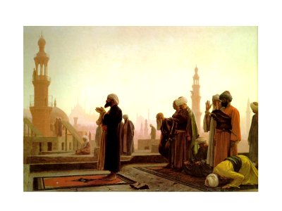 Prayer on the Housetops in Cairo. Free illustration for personal and commercial use.