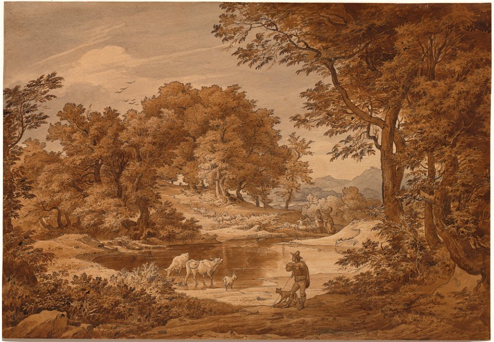 Friedrich Preller d.Ä. - Italienische Landschaft mit Hirten (ca.1831)