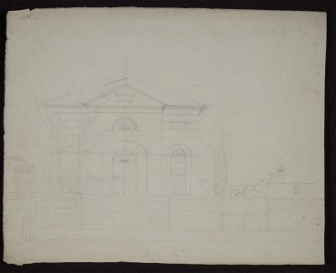Preliminary sketch for neoclassic building with MDCCXIX on pediment, Charleston, S.C. LCCN2009631974