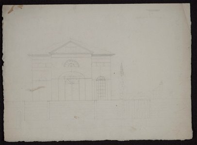 Preliminary sketch for neoclassic building with MDCCXIX on pediment, Charleston, S.C. LCCN2009631975