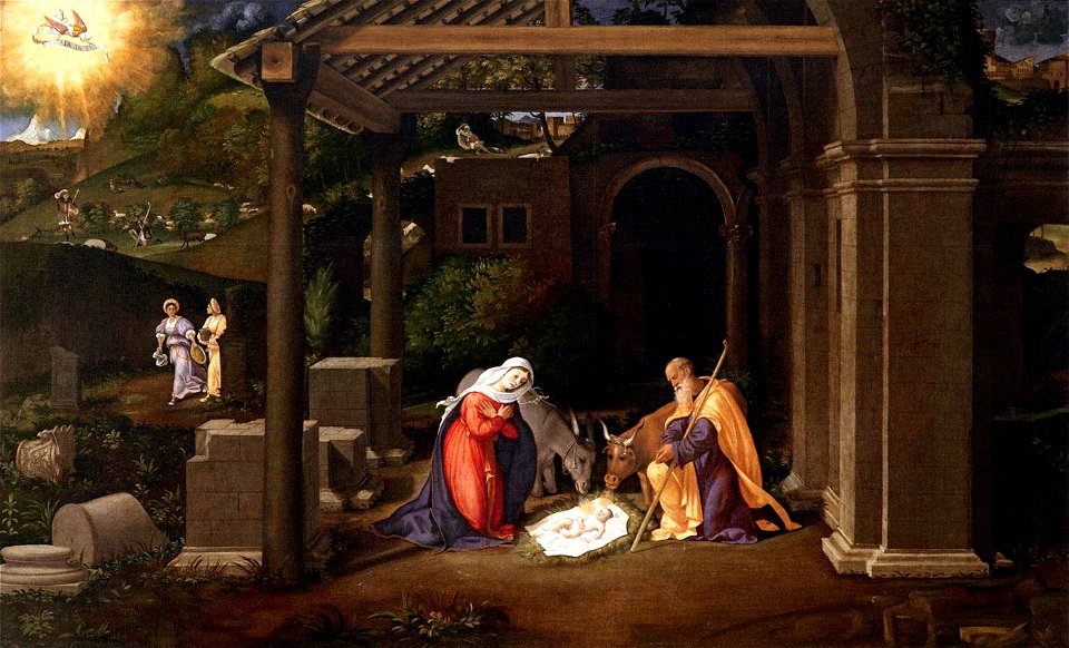 Andrea Previtali - Nativity - WGA18404. Free illustration for personal and commercial use.