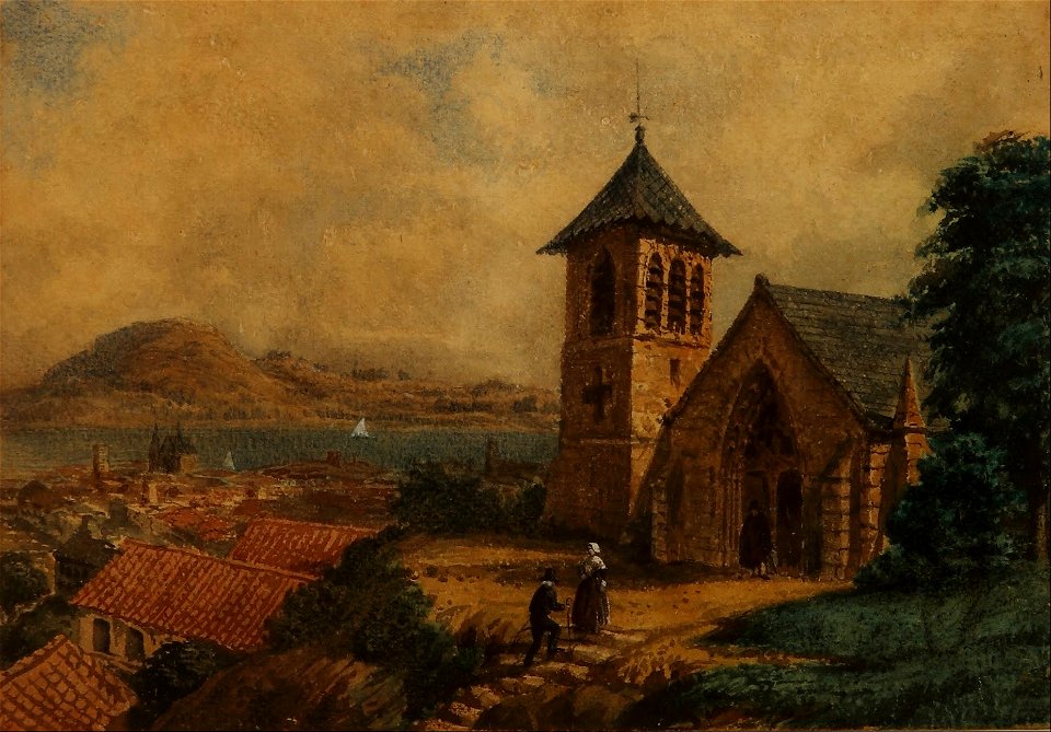 Prilidiano Pueyrredon - Paisaje (Aldea europea) - Google Art Project