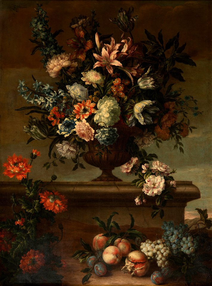 Previously attributed to Jean-Baptiste Monnoyer (1636-99) - Still Life with a Vase of Flowers - RCIN 401245 - Royal Collection