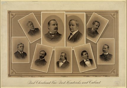 Prest. Cleveland, Vice Prest. Hendricks and cabinet LCCN2004669311