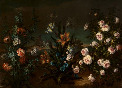 Previously attributed to Jean-Baptiste Monnoyer (1636-99) - Still-Life with Flowers in a Landscape - RCIN 404509 - Royal Collection