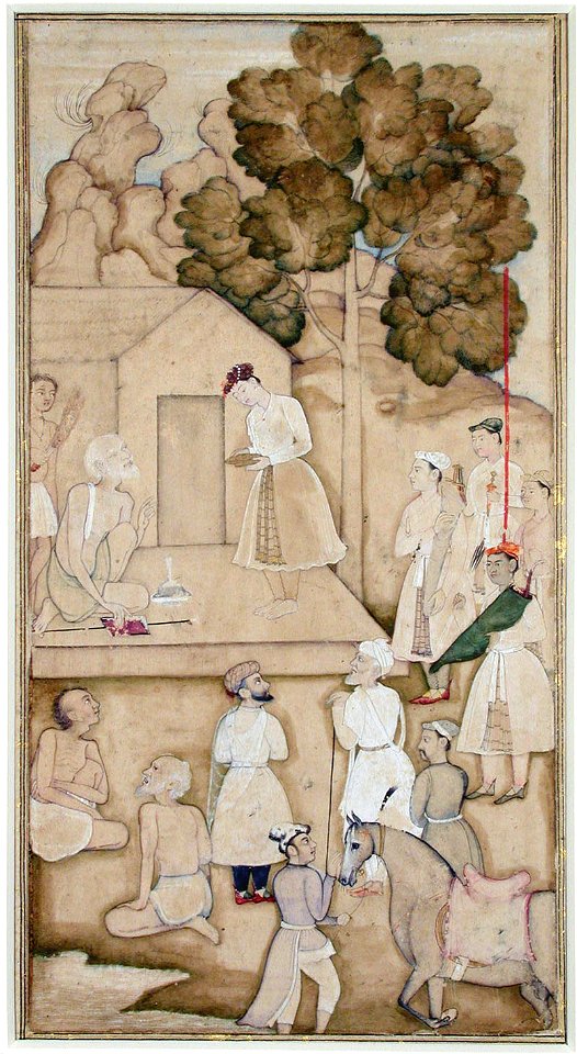 Prince and retinue visit an ascetic's hut (6125075656)