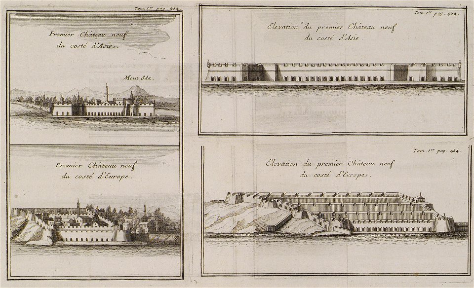 Premier Château neuf du costé d'Asie Elevation du premier Château neuf du costé d'Asie Premier Château neuf du cost - Tournefort Joseph Pitton De - 1717
