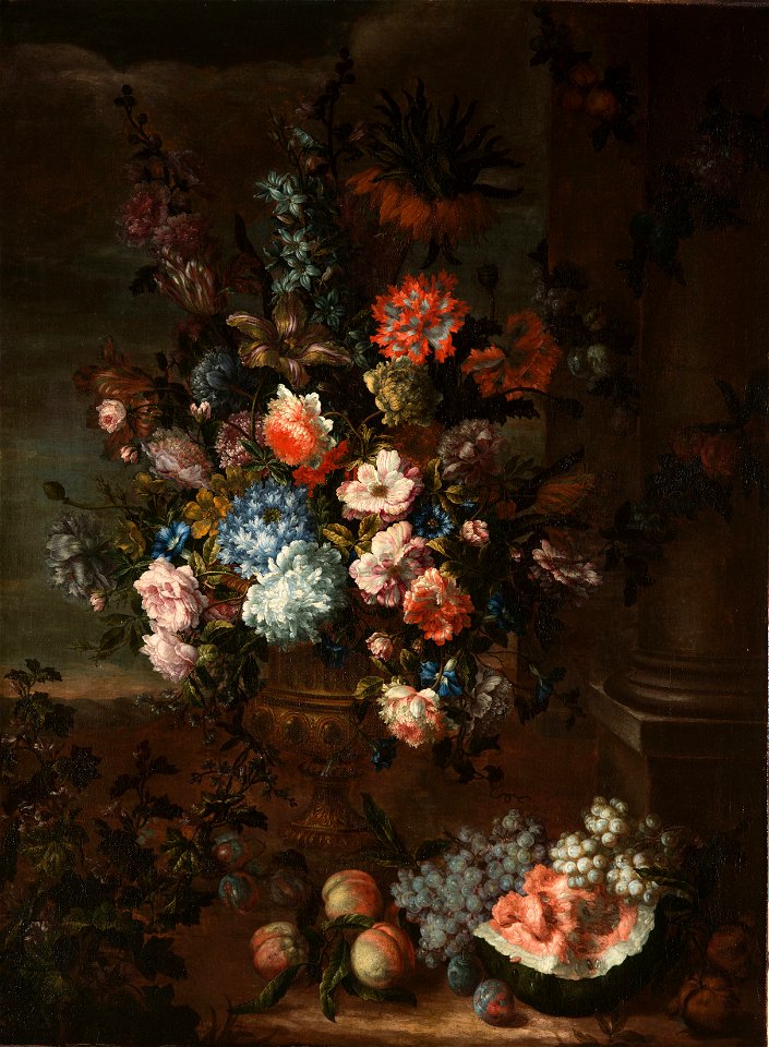 Previously attributed to Jean-Baptiste Monnoyer (1636-99) - Still Life with a Vase of Flowers - RCIN 401073 - Royal Collection