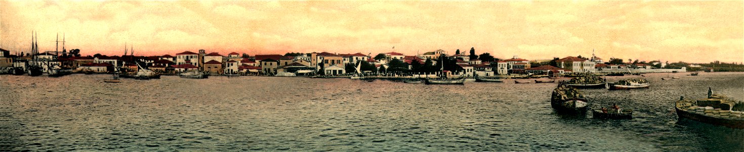 Preveza Panoramic View Tsoutsanis 1920. Free illustration for personal and commercial use.