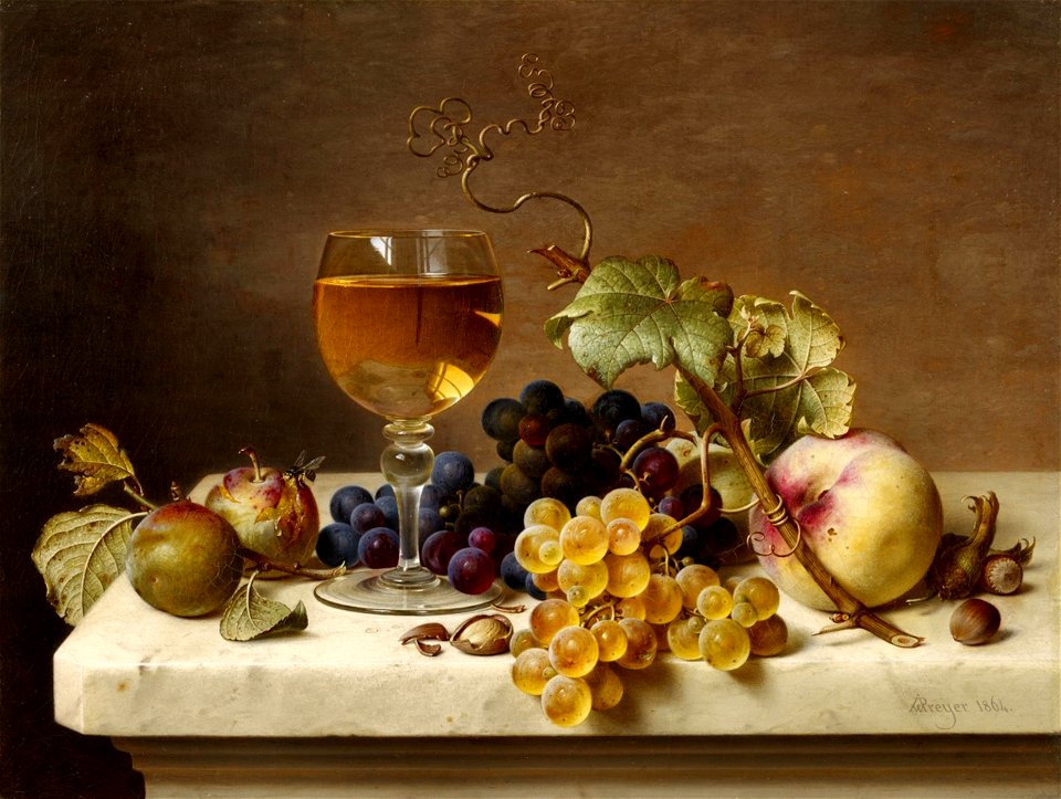 Johann Wilhelm Preyer - Früchtestillleben (1864)