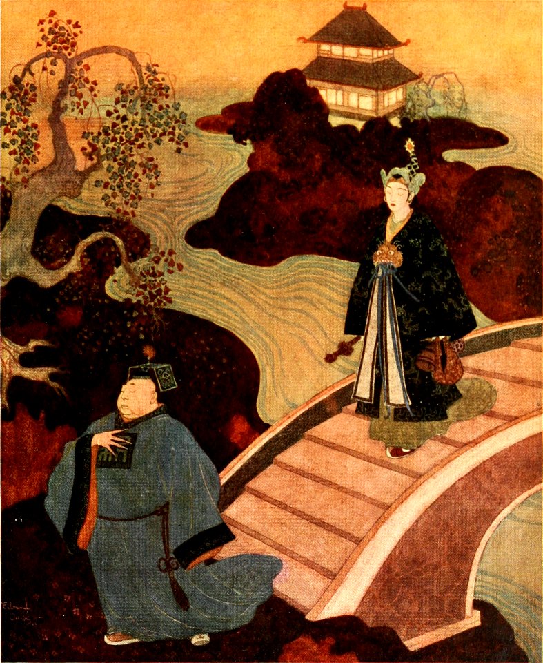 Princess Badoura, a tale from the Arabian nights - Dulac color plate facing page 040
