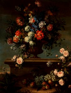 Previously attributed to Jean-Baptiste Monnoyer (1636-99) - Still Life with a Vase of Flowers - RCIN 401244 - Royal Collection