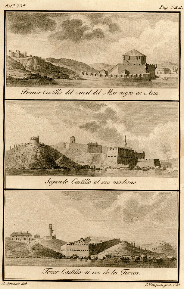 Primer Castillo del canal del Mar negro en Asia Segundo Castillo al uso moderno Tercer Castillo al uso de los Turcos - Moreno José - 1790