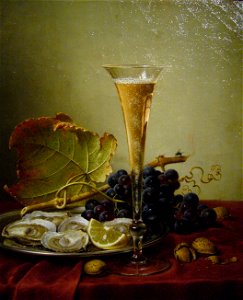 Johann Wilhelm Preyer - Stillleben mit Sektkelch (Ausschnitt)