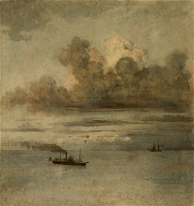 Prilidiano Pueyrredon - Paisaje con barcos - Google Art Project