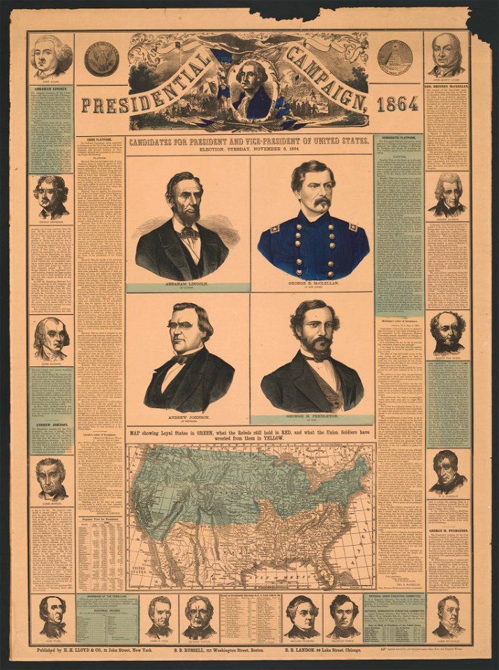 Presidential campaign, 1864. Candidates for President and Vice-President of United States. Election, Tuesday, November 8, 1864 LCCN2014645211