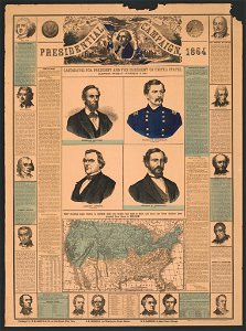 Presidential campaign, 1864. Candidates for President and Vice-President of United States. Election, Tuesday, November 8, 1864 LCCN2014645211. Free illustration for personal and commercial use.