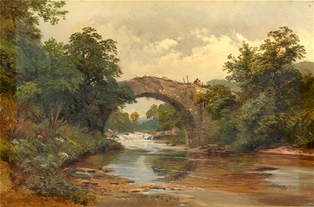 Princess Helena, consort of Prince Christian of Schleswig-Holstein-Sonderburg-Augustenburg (1846-1923) - Landscape with a Bridge - RCIN 408923 - Royal Collection