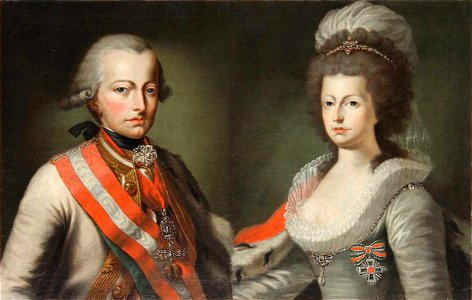 Presumed portrait of the Emperor Francis II and his wife Maria Teresa of the Two Sicilies. Free illustration for personal and commercial use.
