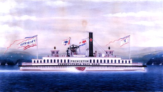 Princeton (steam ferry 1880). Free illustration for personal and commercial use.