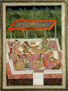 Princess with companions in a garden pavilion (6125088902)
