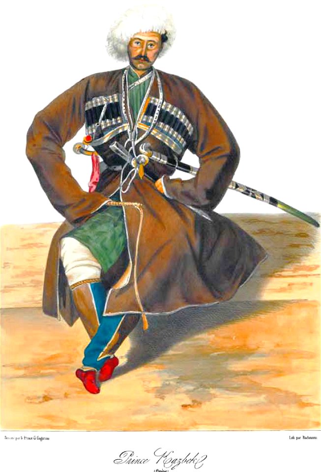 Prince Kazbek (Scènes, paysages, moeurs et costumes du Caucase dessinés d'aprés nature par le prince G. Gagarine)