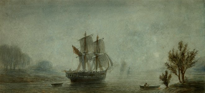 Prilidiano Pueyrredon - Paisaje de la costa con veleros - Google Art Project