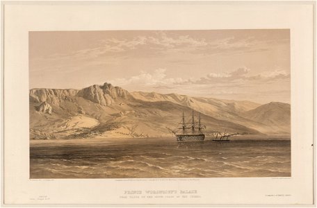 Prince Woronzoff's palace - near Yalta on the south coast of the Crimea - W. Simpson delt. ; T. Picken lith. LCCN2004672597