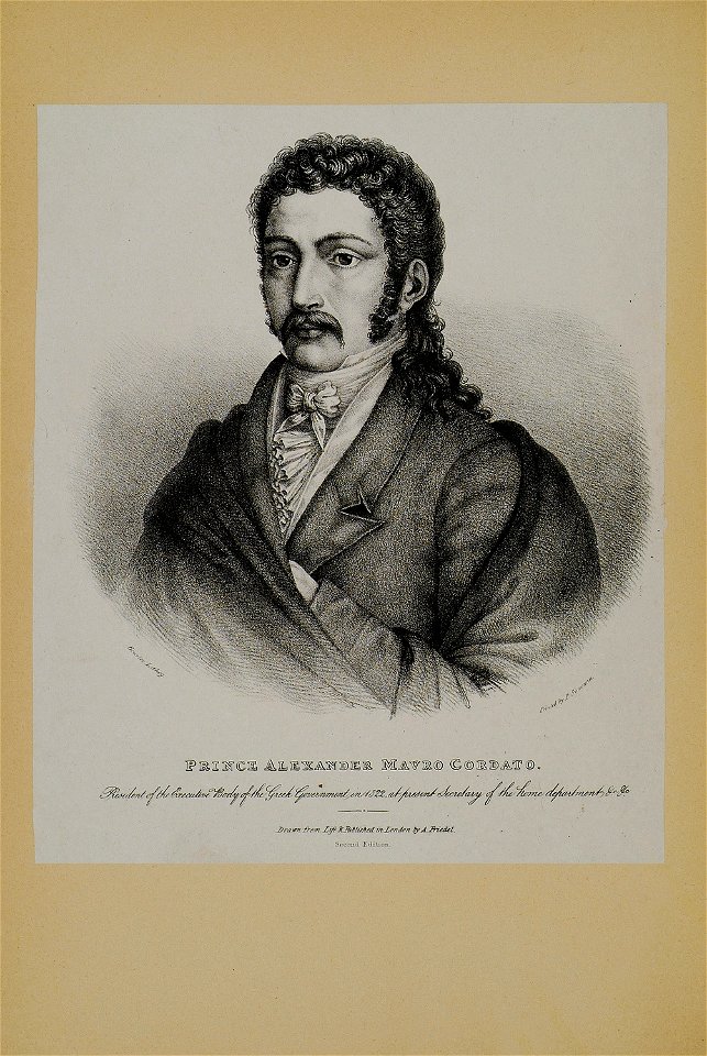 Prince Alexander Mavro Cordato, President of the Executive Body of the Greek Government in 1822, at present Secretary of - Friedel Adam De - 1832