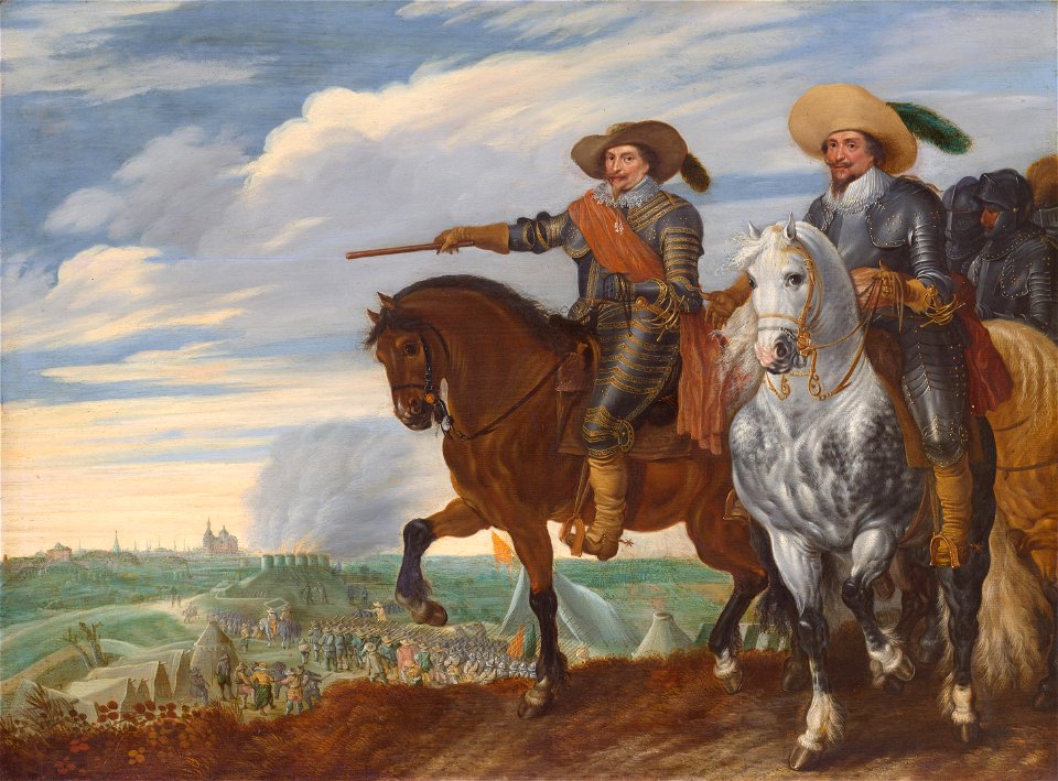 Prins Frederik Hendrik en graaf Ernst Casimir bij het beleg van 's-Hertogenbosch, 1629 (Pauwels van Hillegaert, 1635)
