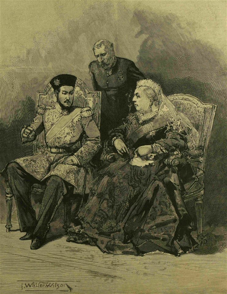 Prince Nasrullah Khan of Afghanistan and Queen Victoria of the United Kingdom in 1895-cropped