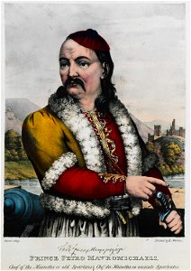 Prince Petro Mavromichali, Chief of the Mainottes or old Spartans - Friedel Adam De - 1830