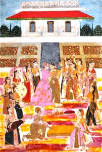 Prince playing Holi in harem - Google Art Project