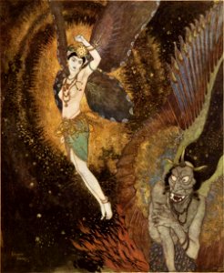 Princess Badoura, a tale from the Arabian nights - Dulac color plate facing page 016