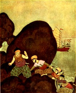 Princess Badoura, a tale from the Arabian nights - Dulac color plate facing page 096