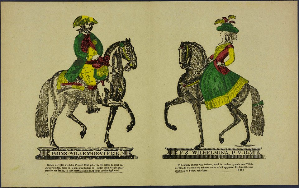 Prins Willem de Vyfde, F.S. Wilhelmina P.V.O. &c-Catchpenny print-Borms 0657