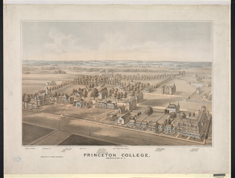 Princeton College, Princeton, N.J. - designed by W.M. Radcliff ; lith. by Thos. Hunter, 716 Filbert St., Philada. LCCN2006677673